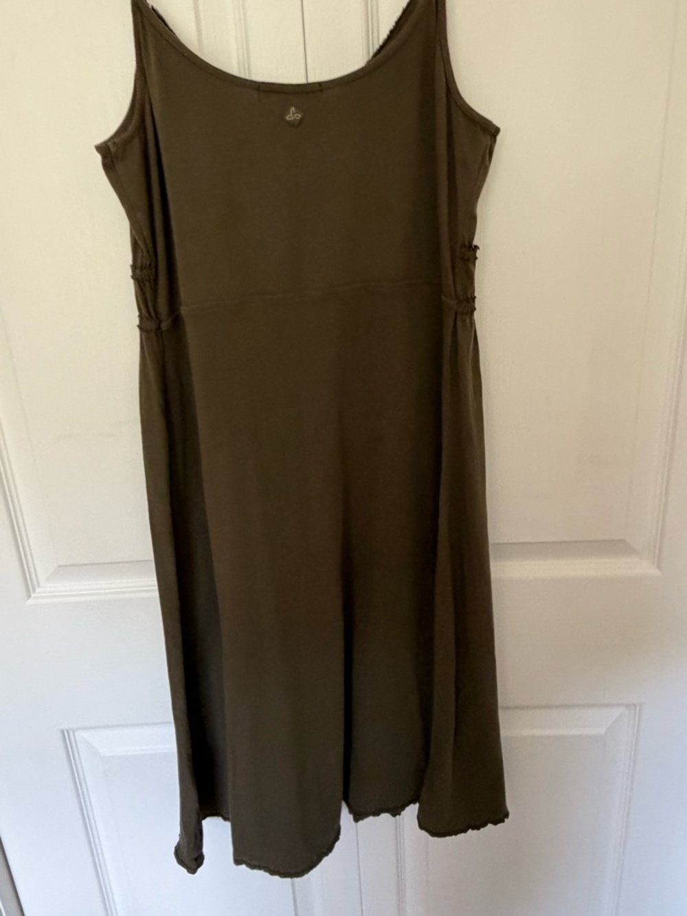 Prana Olive Green Cotton Lightweight Mid Length Summer Vacation Dress-Sz-M - Picture 7 of 16
